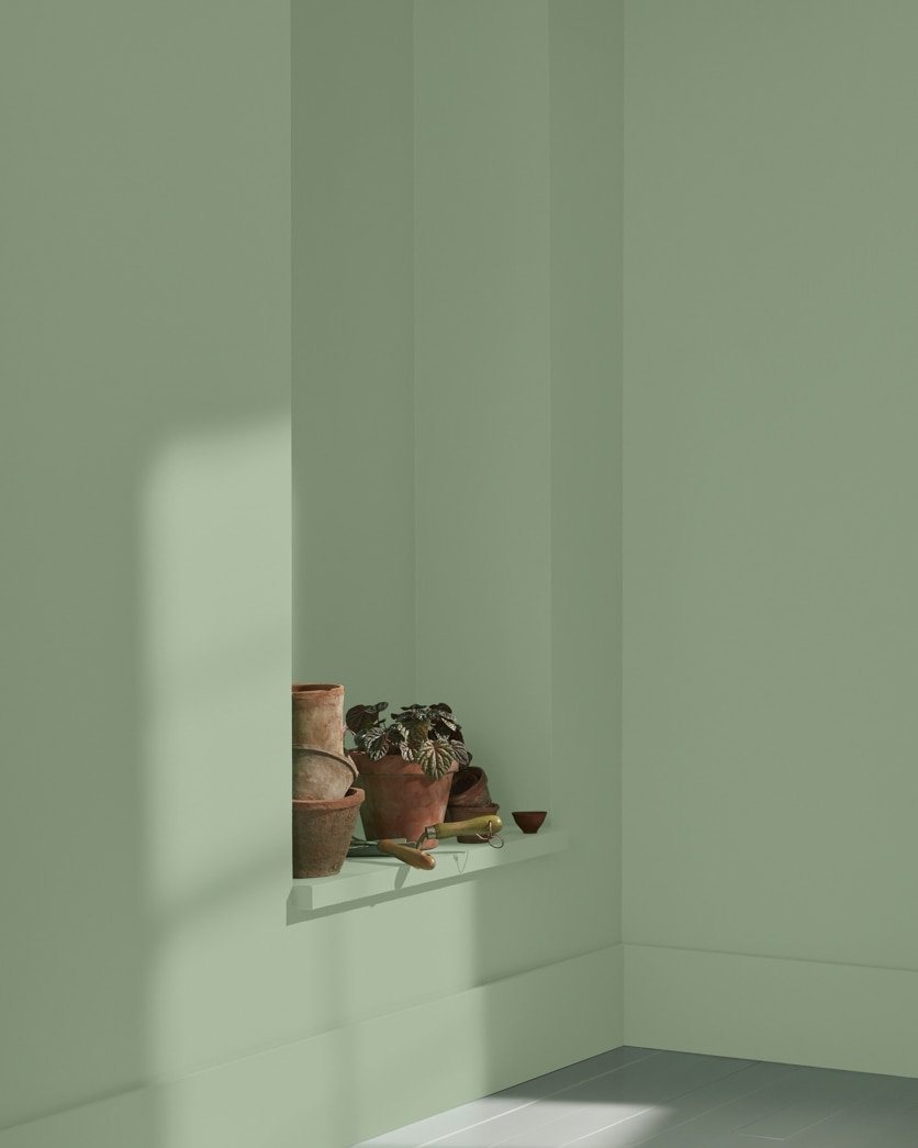 Painted wall in Adirondack Green 453