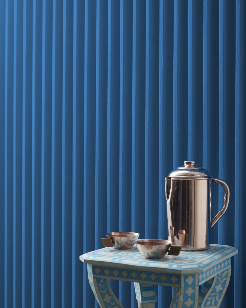 Painted wall in Athens Blue 797