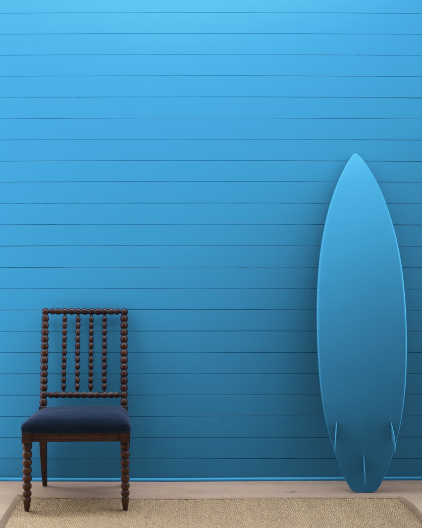 Painted wall in Bayberry Blue 790