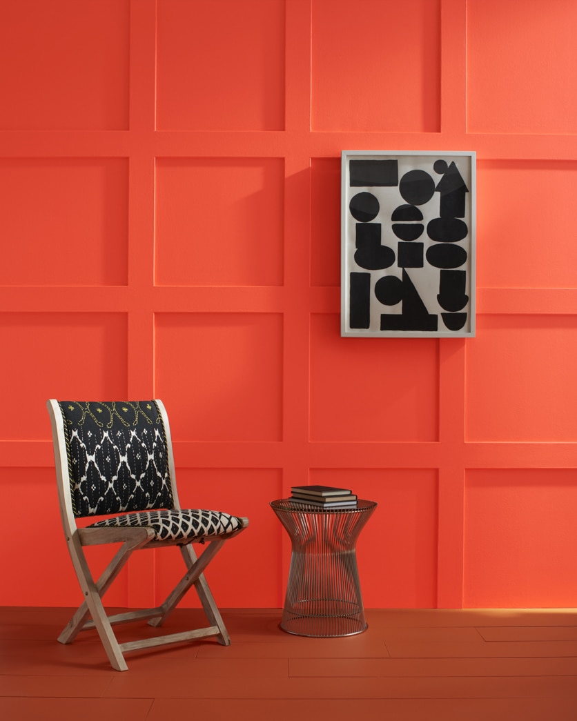 Painted wall in Blazing Orange 2011-20