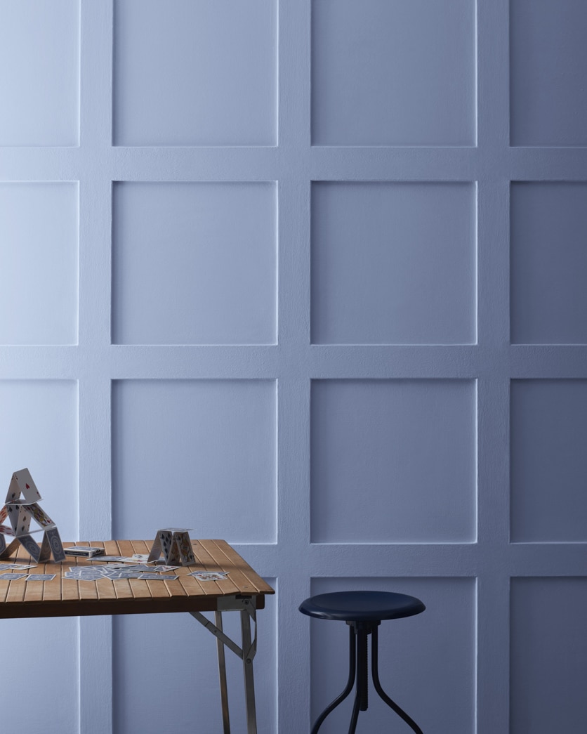 Painted wall in Blue Pearl 1433
