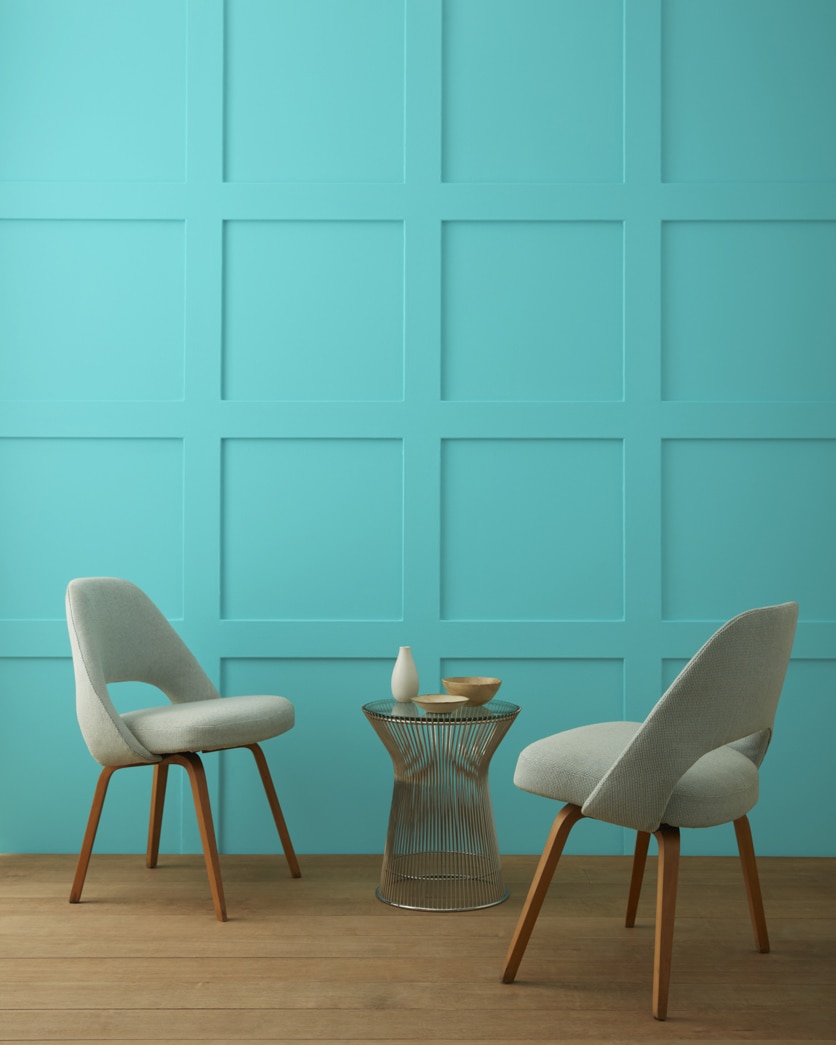 Painted wall in Burbank Blue 732