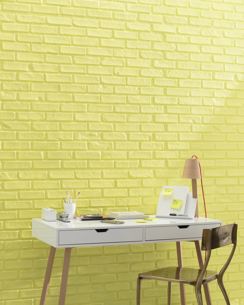 Painted wall in Chic Lime 396