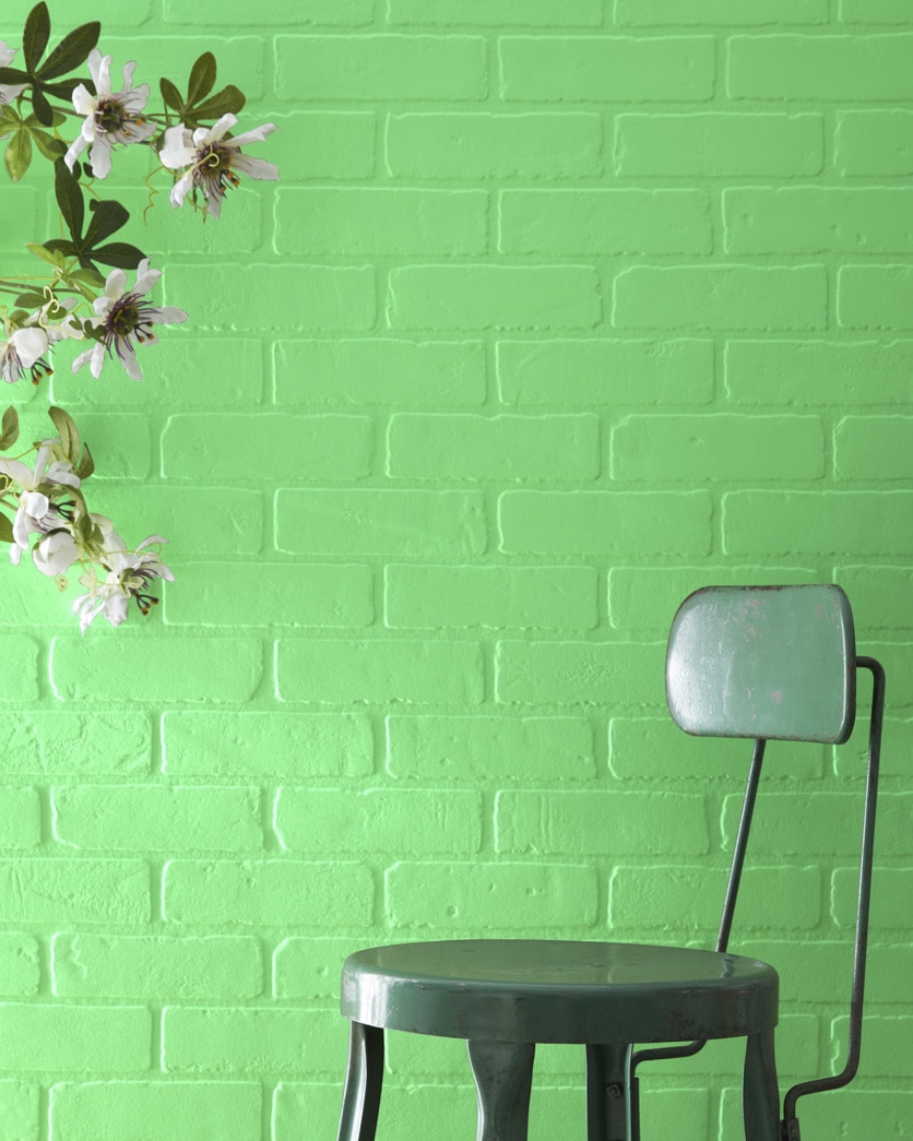 Painted wall in Citrus Green 2032-40