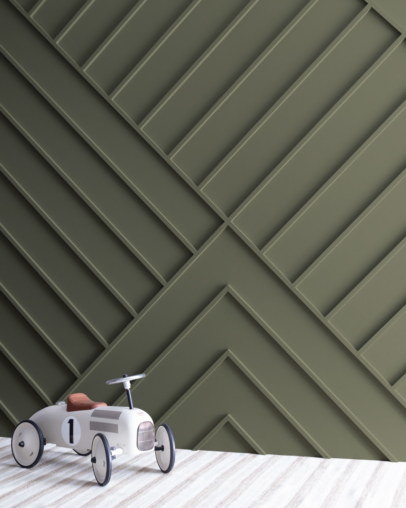 Painted wall in Dark Olive 2140-30
