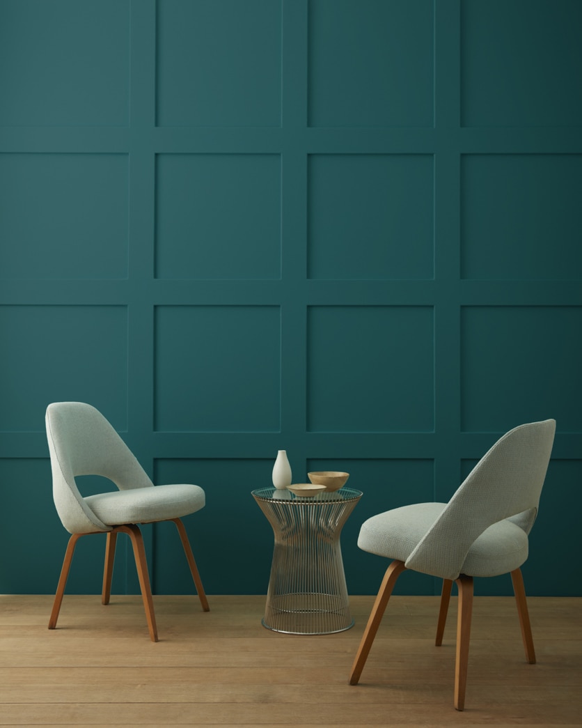Painted wall in Deep Sea Green 735
