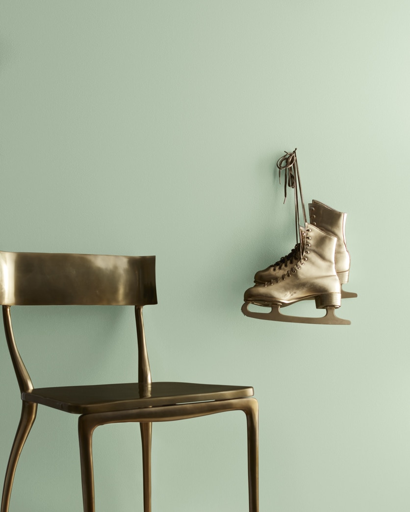 Painted wall in Desert Green 443