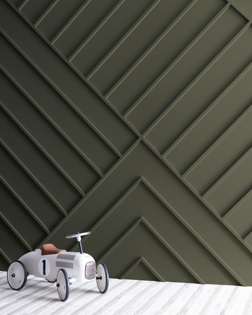 Painted wall in Fatigue Green 2140-10