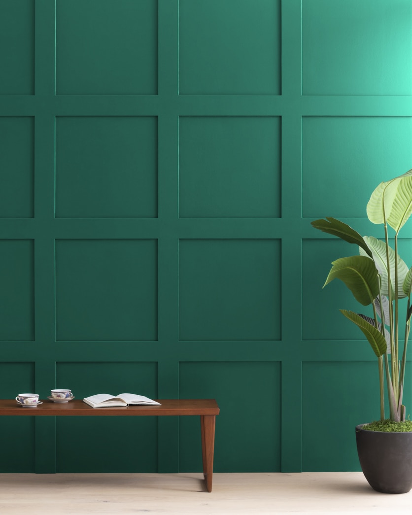 Painted wall in Fiddlehead Green 2041-20