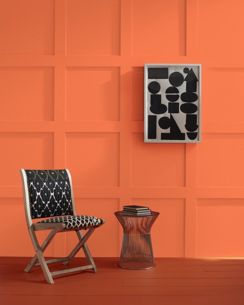 Painted wall in Fiesta Orange 084