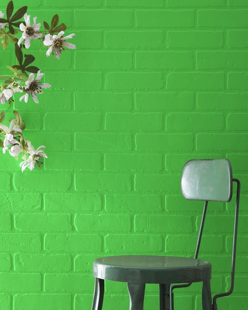 Painted wall in Fresh Lime 2032-30