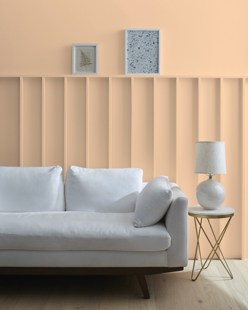 Painted wall in Hathaway Peach HC-53