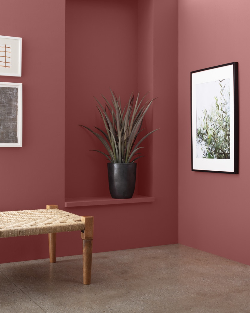 Painted wall in Hearth Red 1295