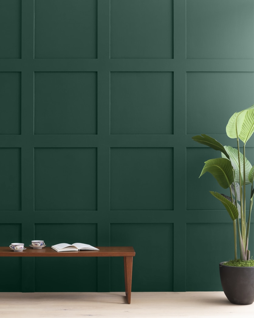 Painted wall in Hunter Green 2041-10