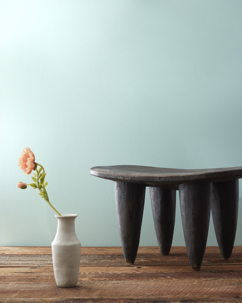 Painted wall in Iced Green 673