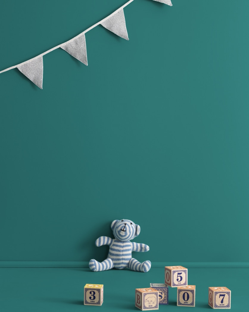 Painted wall in Intercoastal Green 672