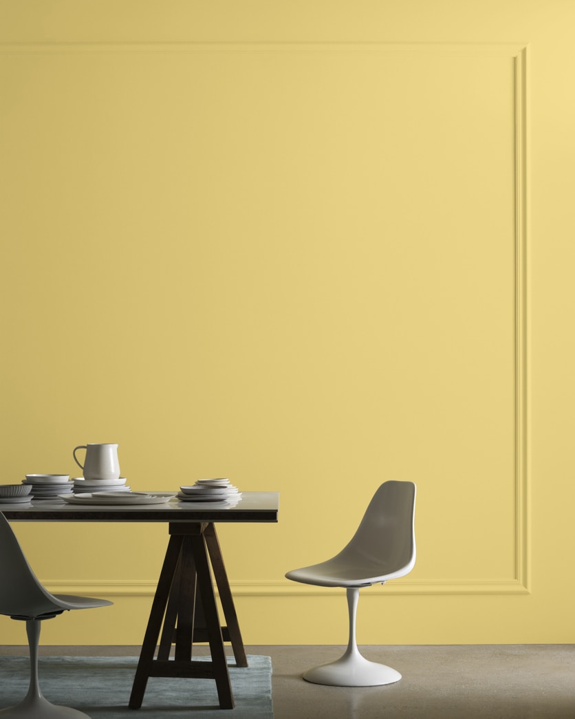 Painted wall in Laguna Yellow 291