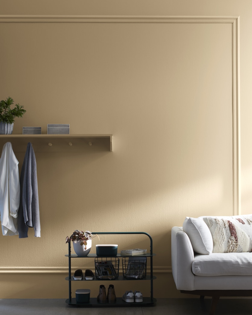 Painted wall in Lenox Tan HC-44