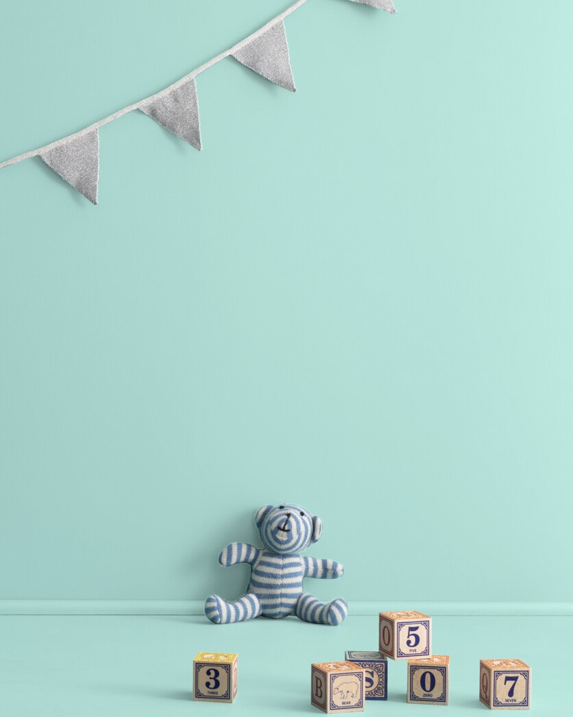 Painted wall in Maritime Blue 667