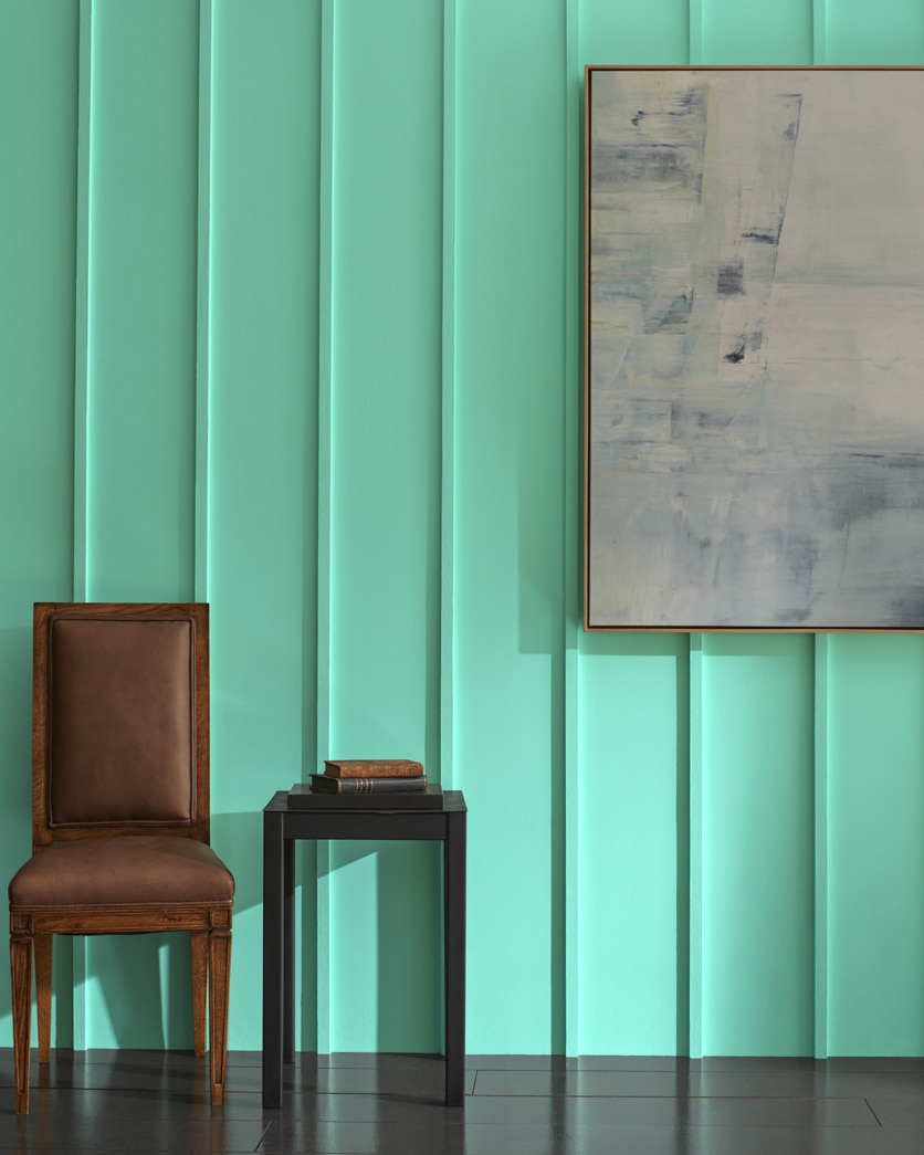Painted wall in Mermaid Green 2039-50