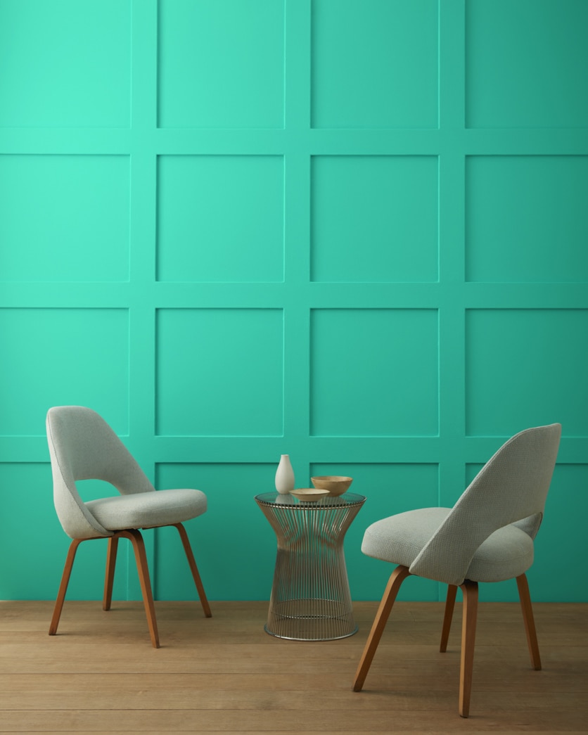 Painted wall in Miami Green 2042-40