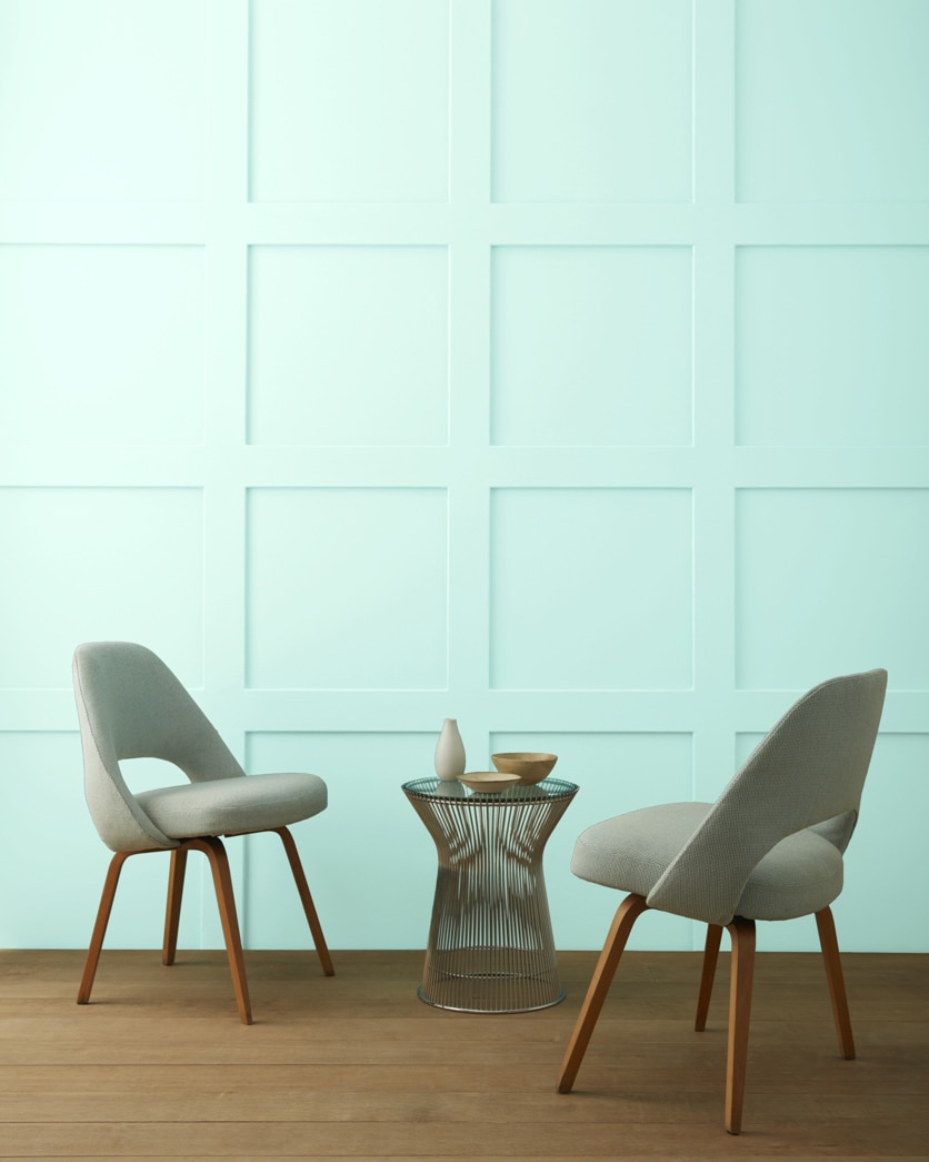 Painted wall in Minty Green 2042-70