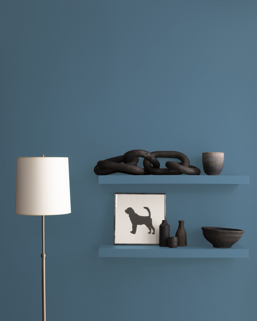 Painted wall in Mozart Blue 1665