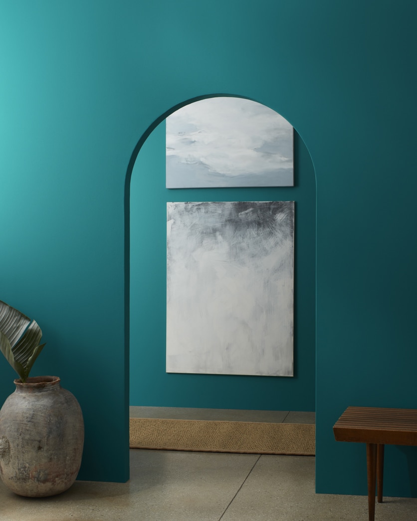 Painted wall in North Sea Green 2053-30