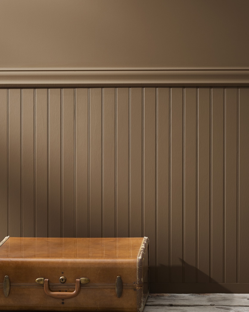 Painted wall in Plymouth Brown HC-73