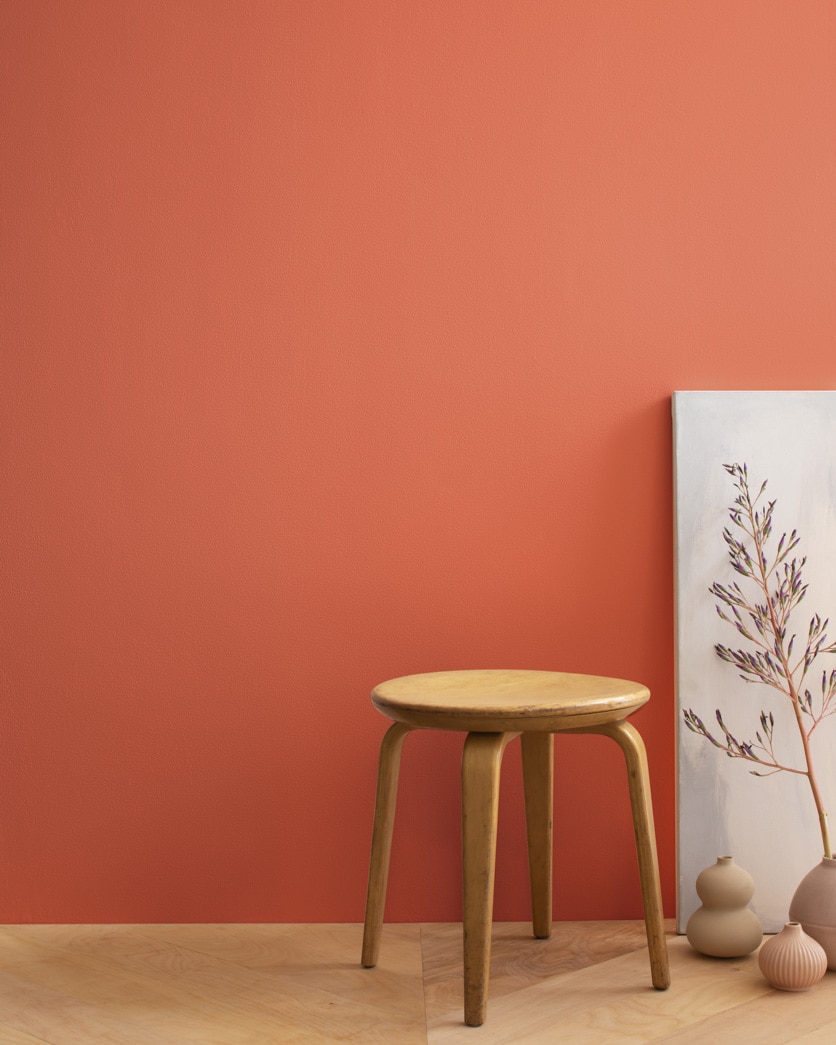 Painted wall in Rich Coral 028