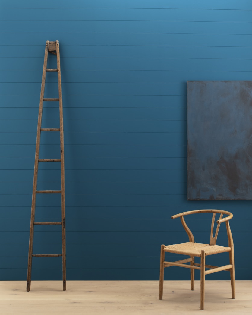 Painted wall in Santa Monica Blue 776