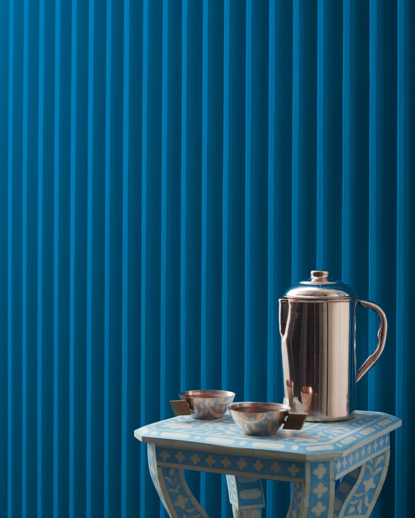 Painted wall in Seaport Blue 2060-30
