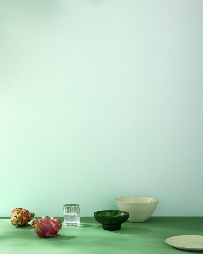 Painted wall in Spearmint Ice 596