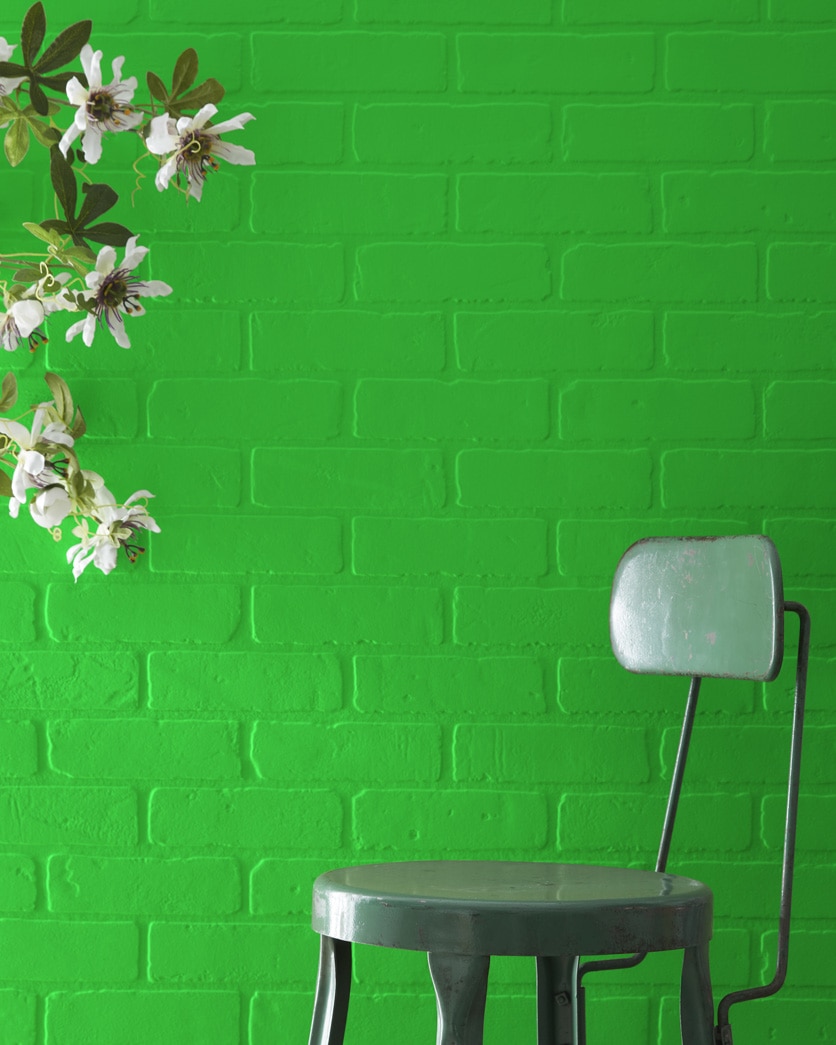 Painted wall in Traffic Light Green 2032-20