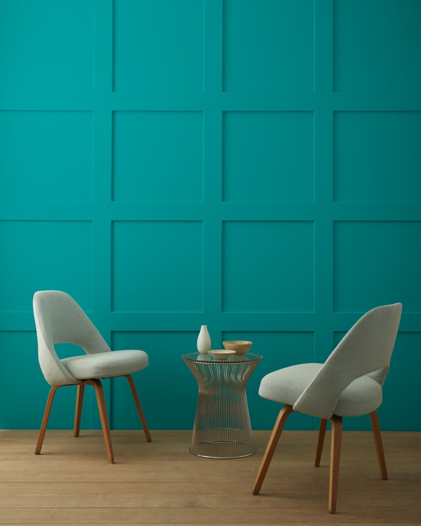 Painted wall in Tropical Teal 734