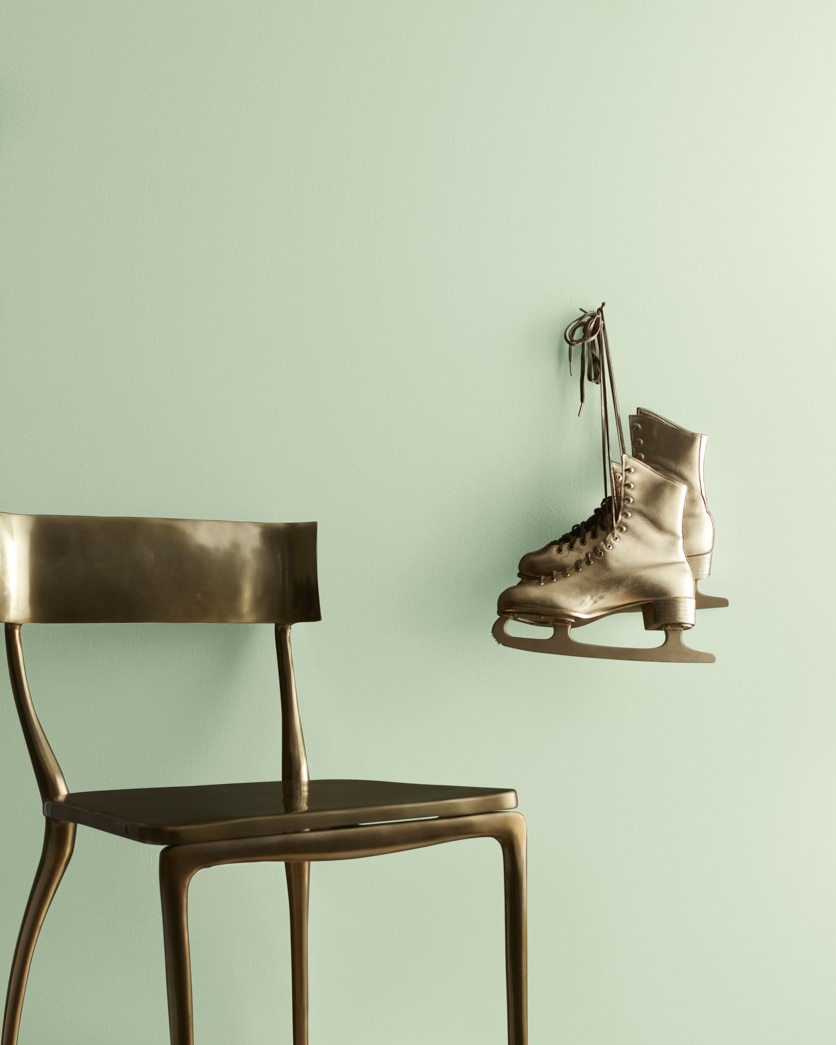 Painted wall in Van Alen Green HC-120