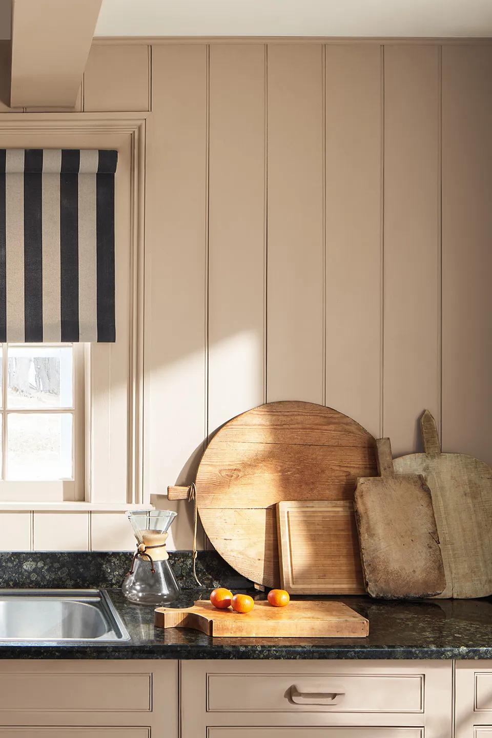 Painted wall in Sherwood Tan 1054